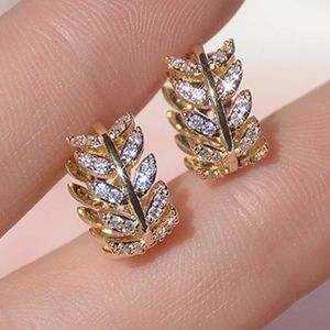 NEW 14K GOLD PLATED LEAVES EARRINGS